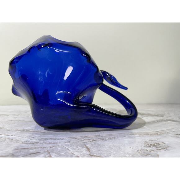 Vintage Cobalt Blue Blown Glass Swan Candy Dish MCM Decorative - Picture 7 of 14